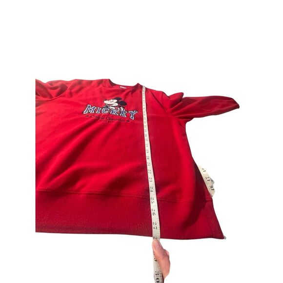 Disney Store Mickey Mouse Classic Character red fleece pullover sweatshirt Sz L - Picture 5 of 7